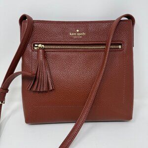 Kate Spade Chester Street Dessi Pebbled Leather Crossbody Handbag Tassel Rust